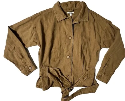 Maurices средний пуговицах коричневый поясом куртка 100% хлопок - Изображение 1 из 4