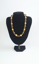Vintage Joan Rivers Necklace with Faceted Smokey Glass & Citrine Coloured Stones