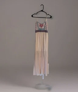 Chelsea and Violet Boho embroidered lined maxi dress lightweight flowy S Cream - Picture 1 of 6