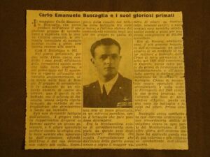 WW2 In memoria dell'Aviatore Carlo Emanuele Buscaglia di Novara nel 1942