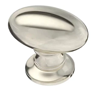 Pomello ovale Liberty Rugby 1-1/4" classico nichel lucido LOTTO DI 2 NUOVO - Foto 1 di 8