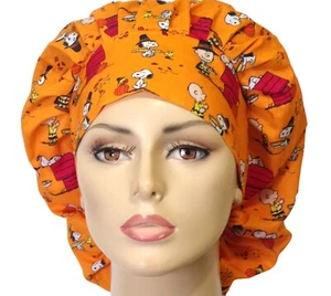 Scrub Hats-Snoopy and Friends-Women's Bouffant Surgical Scrub Hat/Scrub Cap - Picture 1 of 5
