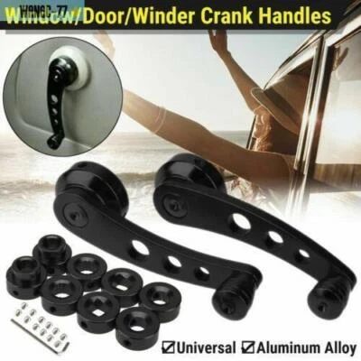 2xBallet Negro Aluminio Manual Coche SUV Ventana Puerta Enrollador Manivela Vidrio Nuevo Foto 1 de 4