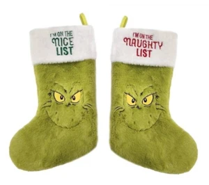 NUEVO Dr. Seuss Cómo EL GRINCH Robó Navidad Peluche Travieso/Bonito Medias  - Imagen 1 de 3