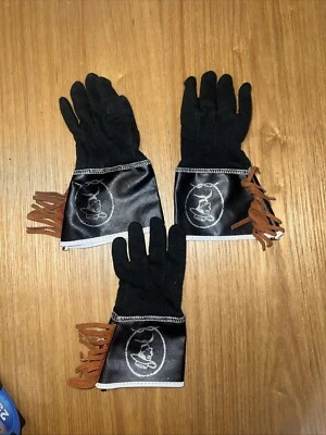 De colección Western X-pequeños Guantes Pequeños Niño Negro Vaquero Borlas Disfraz de Halloween Foto 1 de 4