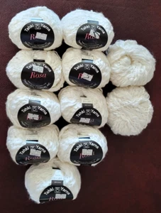 11 Skeins Tahki Yarns Rosa Chunky 100% Cotton Yarn 93 yds Each Colour 001 White - Picture 1 of 5