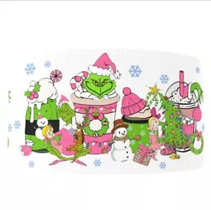 3 INCH GROSGRAIN RIBBON for HAIR BOWS Christmas Green Santa 1239465 Cindy - Picture 1 of 1