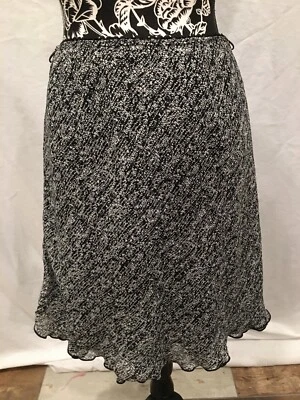 Mujer Pantology Falda Blanco y Negro con Volantes Parte Inferior Talla Grande Foto 1 de 4