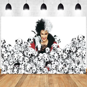 101 Dalmatians Backdrop Banner Cartoon Dogs Birthday Theme Party Background - Picture 1 of 5