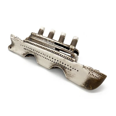 Aquarium Decoration Ceramic Titanic Cave Boat Wreck Ceramic Ship Terrarium - Image 1 of 4