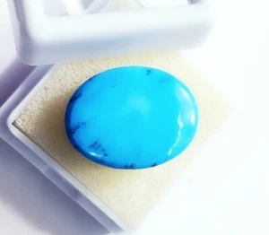 Natural Turquoise 12.95 Ct Certified Unheated Loose Gemstone Opaque Oval Shape - Picture 1 of 7