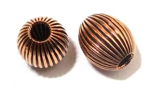 8 PCS 15X13MM OVAL SPACER CORRUGATED BEAD ANTIQUE COPPER NECKLACE - Picture 1 of 3