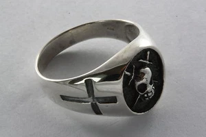 MASONIC FREIMAURER RING TEMPLAR KREUZ SIEGELRING FREEMASON / 058 - Picture 1 of 4