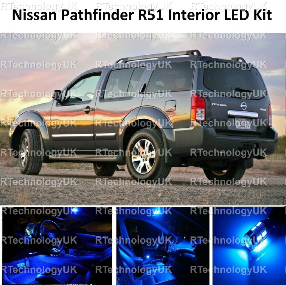 Kit interior LED AZUL premium compatible con Nissan Pathfinder 2005-2013 R51 Foto 1 de 1