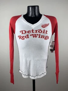 Women's Touch by Alyssa Milano Detroit Red Wings NHL White L/S T-Shirt NWT Small - Picture 1 of 5