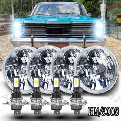 4PCS 5.75" 5-3/4 Inch Round LED Headlights Hi-Lo for Ford Galaxie 500 1962-1974A - Image 1 of 4