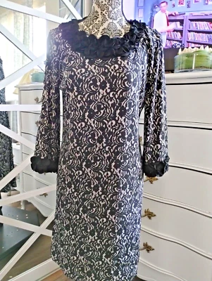 Vestido estampado de encaje con apliques florales Alfani Foto 1 de 4