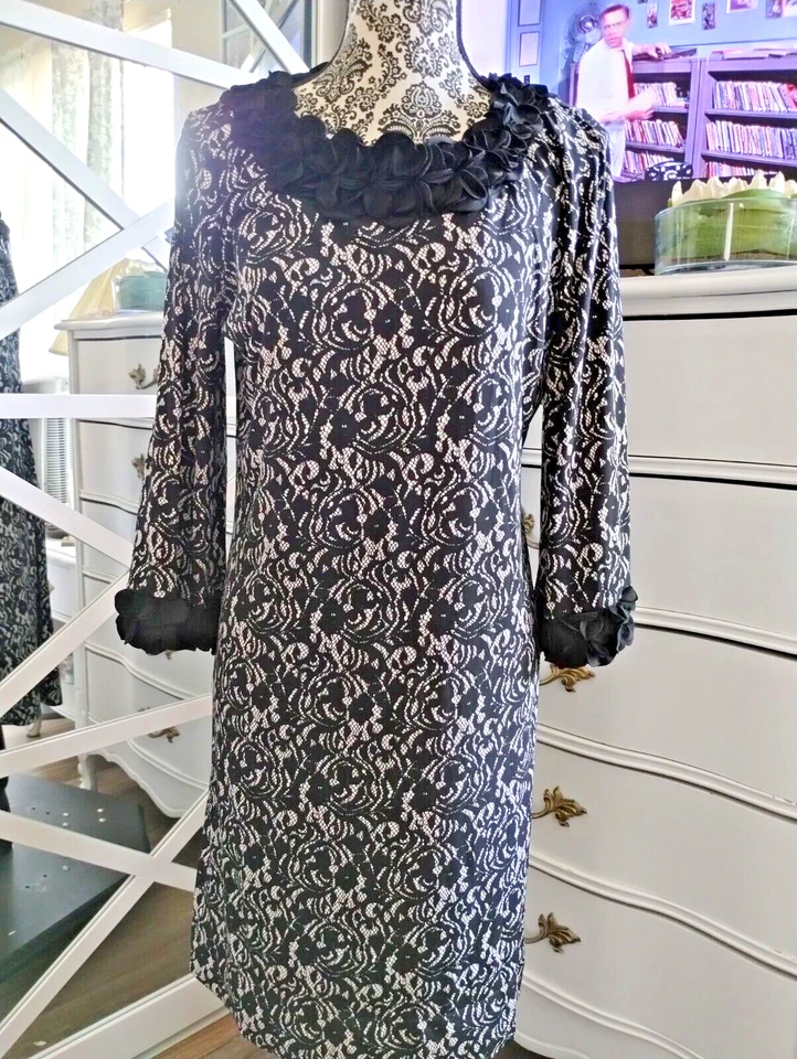 Alfani Floral Applique Lace Print Dress - Image 1 of 4