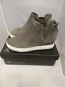 INC International Concepts Women's Tayla Suede Low Top Slip On, Grey, US Size 9M - Picture 1 of 4