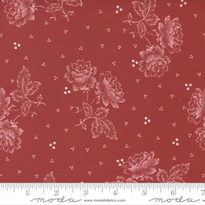 ISABELLA 3 yds RED Roses Moda QUILT Fabric Minick Simpson cottage 14943-13 - Picture 1 of 2