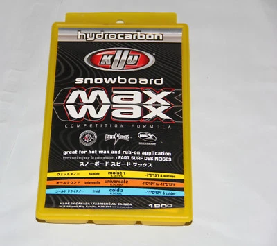 KUU snowboard Wax 180 grams MAX wax Canada yellow free s/h NEW