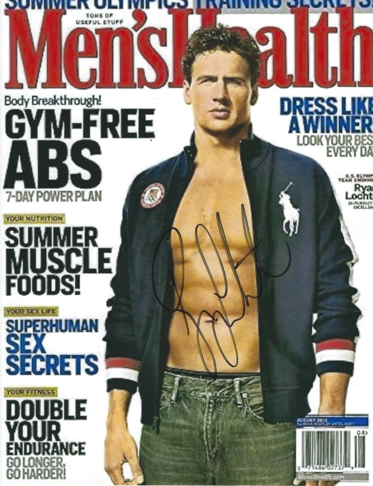 Foto assinada por Ryan Lochte 8,5 x 11 EQUIPE EUA Jogos Olímpicos de Natação FRETE GRÁTIS - Imagem 1 de 1