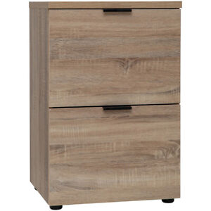 Rico 2 Drawer Filing Cabinet Office Home Shelves Storage Cupboard Organise Oak