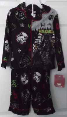 BOYS DISNEY STAR WARS DARTH VADER TROOPERS CHRISTMAS PJS - FLANNEL - 4 -NWT - Image 1 of 4