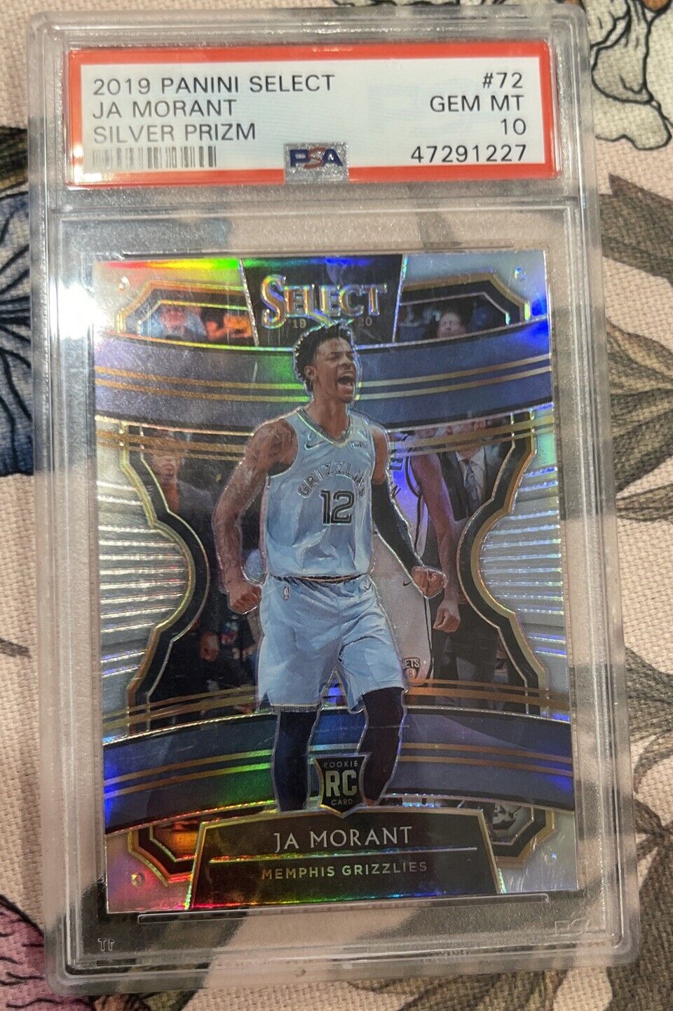 JA MORANT 2019 Panini Select #72 SILVER PRIZM PSA 10 GEM MINT RC