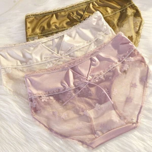 Unterwäsche Damen Frauen seidiges Satin Höschen Slip durchsichtig hinten französisch sexy - Bild 1 von 20