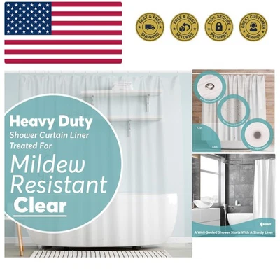 Revestimiento de cortina de ducha - Cortina de ducha de alta resistencia 72 x 72 PEVA a prueba de óxido... Foto 1 de 4