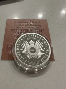 2021 1 OZ Silver Bullet Silver Shield Proof - 999 Pure "In-Hand" Mini-Mintage - Picture 1 of 3