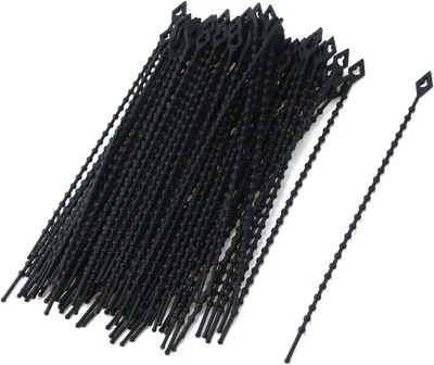KUMGROT 100pcs Beaded Cable Tie Wrap Zip Ties Heavy Duty 150mm, Black