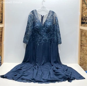 Women's Sincerely Susan Size 20W Long A-line Lace Sequin 3/4 Sleeves Dress NWT - Picture 1 of 12