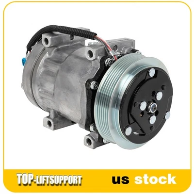 A/C Compressor & 6-Groove for Freightliner Classic Columbia FC70 FS65 MB60 MB70 Foto 1 de 4