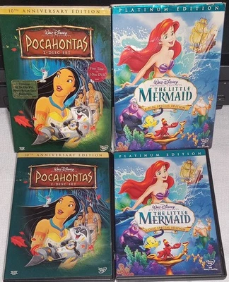 2 DvD's 10th Anniversary Pocahontas Platinum Edition The Little Mermaid ₩ covers - Image 1 of 4
