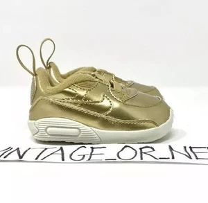 Nike Air Max ‘90 Crib QS Metallic Pack Gold 2020 Toddler CV2397-700 sz 2C - Picture 1 of 8