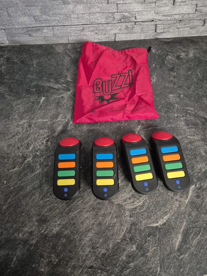 Sony Playstation 4x Wireless Buzz Buzzer mit Tasche PS 2+ 3 100% OK - Bild 1 von 1