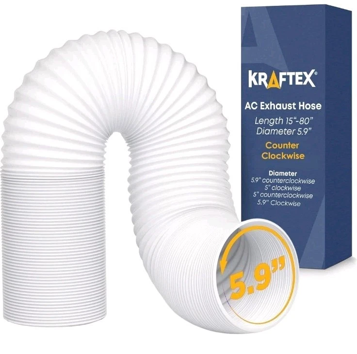 Manguera de aire acondicionado portátil de 5,9 pulgadas de diámetro, manguera de aire acondicionado portátil... Foto 1 de 4