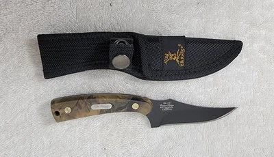 Cuchillo fijo Elk Ridge Trailing Point Skinner 440 hoja camuflaje mango resina ER-299C Foto 1 de 4