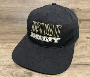 Vintage Nike Just Do It Army Military 100% Cotton SnapBack Hat Made in Taiwan - Picture 1 of 6