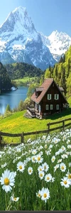 HOME IN THE MOUNTAINS - FLOWERS ,BIRD, CATS-UNIQUE BOOKMARKS- with tassel  CC - Bild 1 von 1
