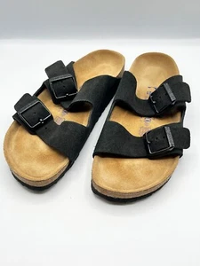 Birkenstock Arizona Women’s Soft Footbed Black Suede Sz EU 40 (Women's US 9-9.5) - Picture 1 of 5