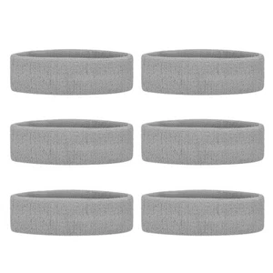 6 Pieces Sports Headbands Terry Cloth Sweat Absorbing Head Band For Tennis Gym - Picture 1 of 29