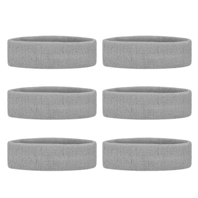 6 Pieces Sports Headbands Terry Cloth Sweat Absorbing Head Band For Tennis Gym - Image 1 of 4