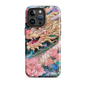 Gold Dragon Floral Tough Case for iPhone® - Picture 1 of 20
