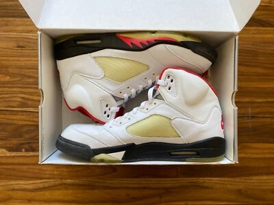 Air Jordan 5 (V): 2000 blanco/negro/rojo fuego: talla 14 Foto 1 de 4