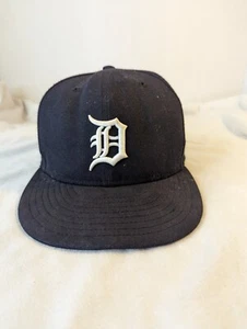 MLB Detroit Tigers D 59FIFTY Men New Era Hat Cap Black White Old 7 3/4 Official - Picture 1 of 11