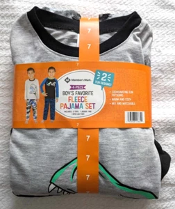 MEMBER'S MARK Boys' 4 Piece Fleece PJ Set In Dino, 7 - Picture 1 of 8