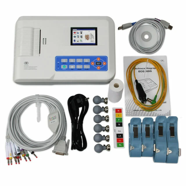 CONTEC ECG300G Digital 3 Channel 12 Lead Electrocardiograph ECG machine